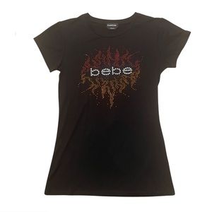bebe bedazzled fire top